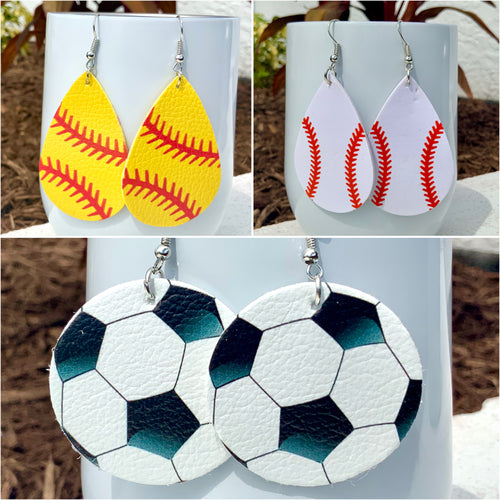 Sports Faux Leather Earring Collection