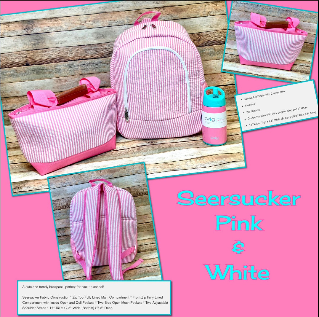 Pink Stripes Two Compartment Lunch Bag
