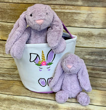 Unicorn Bunny Easter Basket with Split for Monogram or Name