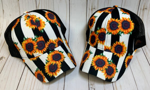 Sunflower Ponytail Caps