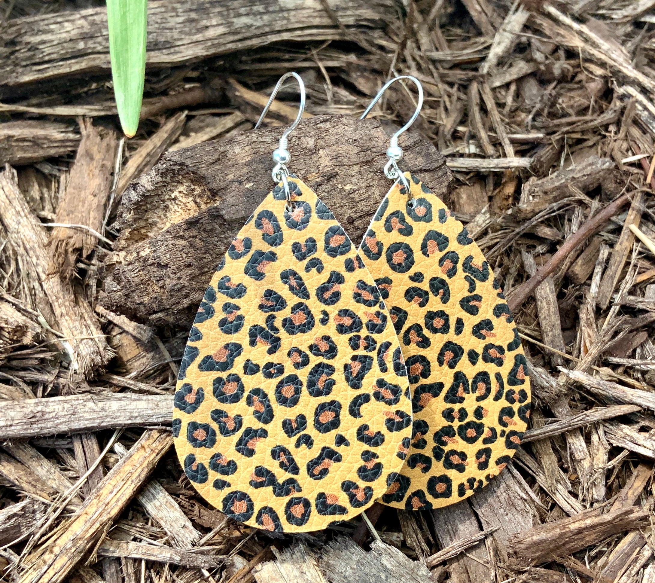 Faux Leather Leopard Earring Collection Double Sided