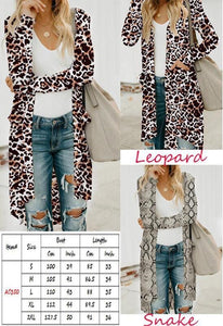 Leopard and Snake Long Cardigans