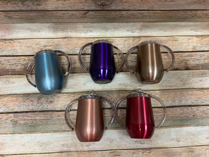 Stainless Steel Insulated 10oz Sippy Cups with Easy Grip Handles