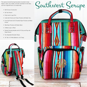 Southwest Serape Diaper Bag Backpack