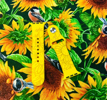 Sunflower Fields Laser Engraved Silicone Watch Band size 38/40 in Yellow