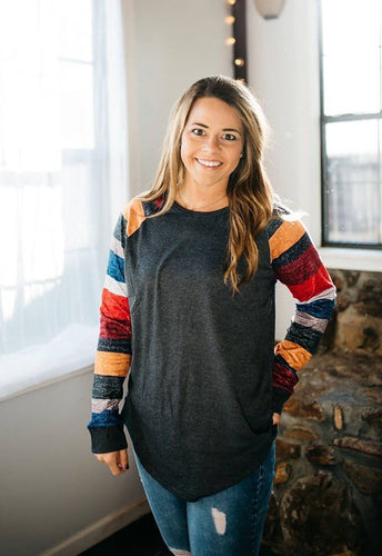 Colorful Stripe Long Sleeve Raglan Collection