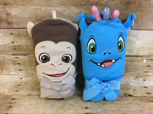 Monkey and Dragon Hooded towel cubbies