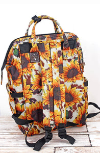 4 in 1 Baby Diaper Bag Backpack Sunflower Pattern