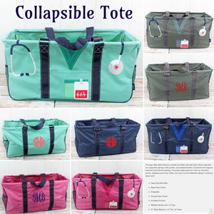 Collapsible Haul It All Utility Tote with Mesh Pockets/ Tote Collection (NGIL Brand) 21wx12hx10d