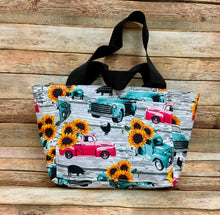 Southern Sunflower and Vintage Trucks Cooler Tote/ Lunch Tote