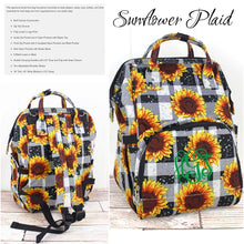Sunflower Plaid Diaper Bag Back Pack (High Quality Canvas NGIL Brand)