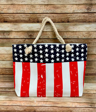 Patriotic/ American Flag Tote Bag with Rope Handles