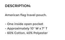 American Flag Travel Pouch 10x7