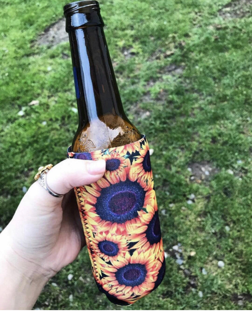 Sunflower Koozies with Handles and Pockets