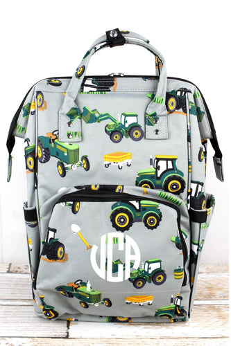Green Tractor Diaper Bag Backpack