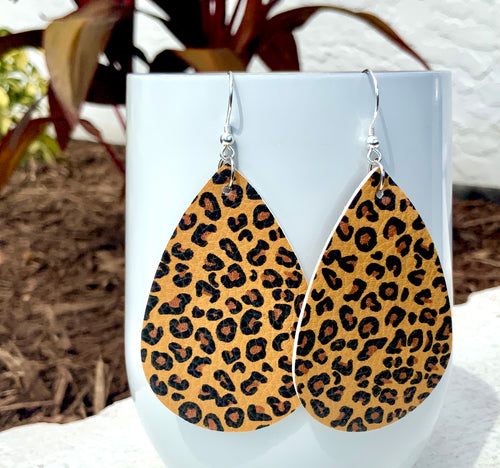 Faux Leather Leopard Earring Collection Double Sided