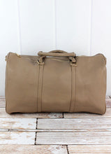 Faux Leather Weekender/ Duffle Bag with Shoulder Strap