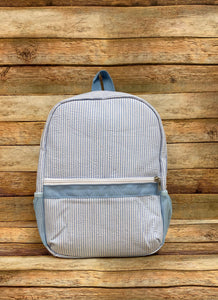 Seersucker Stripe Backpack 12.5x10x4 (Toddler Size)