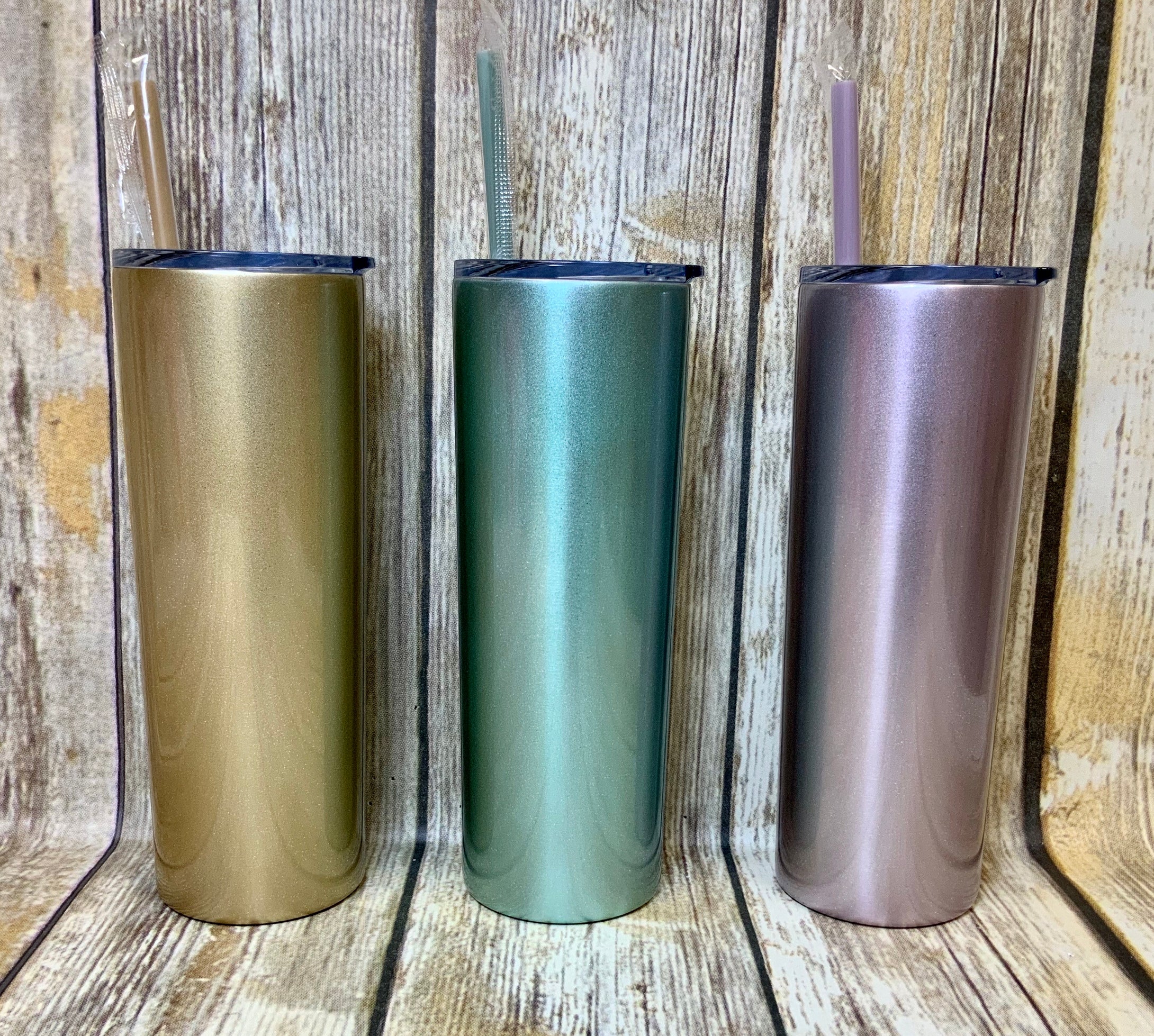 Skinny 20 oz Stainless Steel Tumbler with matching straw
