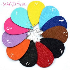 Solid Faux Leather Earring Collection
