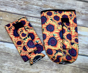 Sunflower Koozies with Handles and Pockets