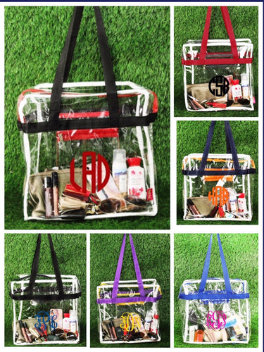Clear Stadium Tote Bags with Colored Trim