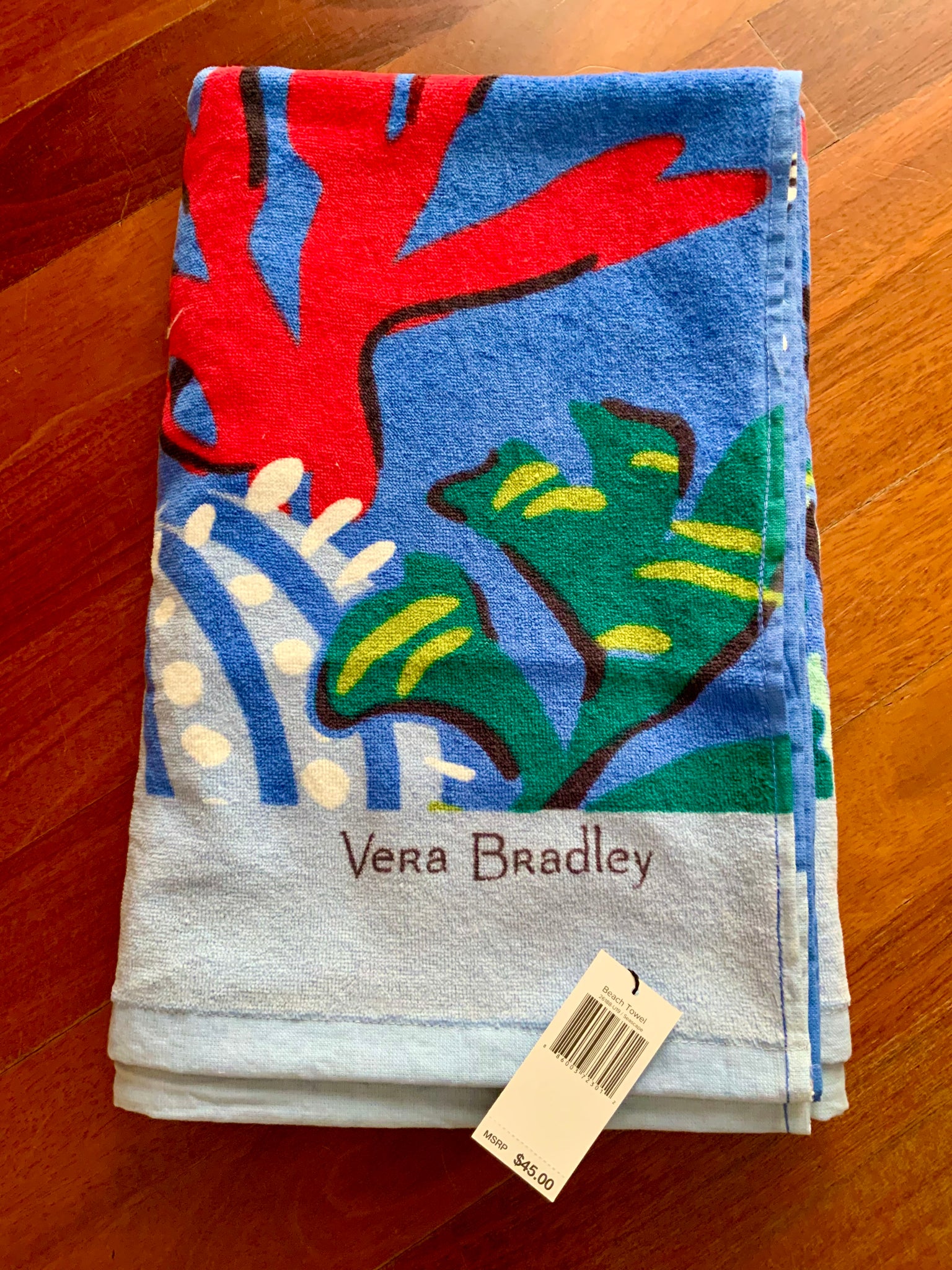 Vera Bradley Large Beach Towel Seascape Ocean Design Sea Turtle Seahorse  Anchor