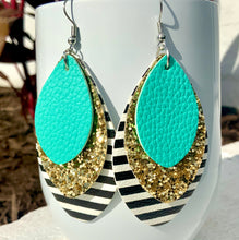 Faux Leather Earrings Layered Collection