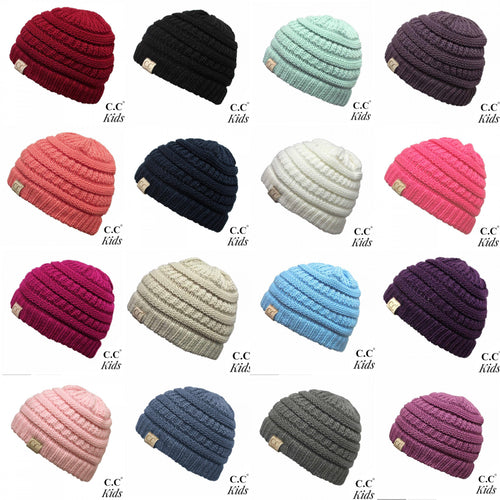 Kids Solid CC Unisex Beanies