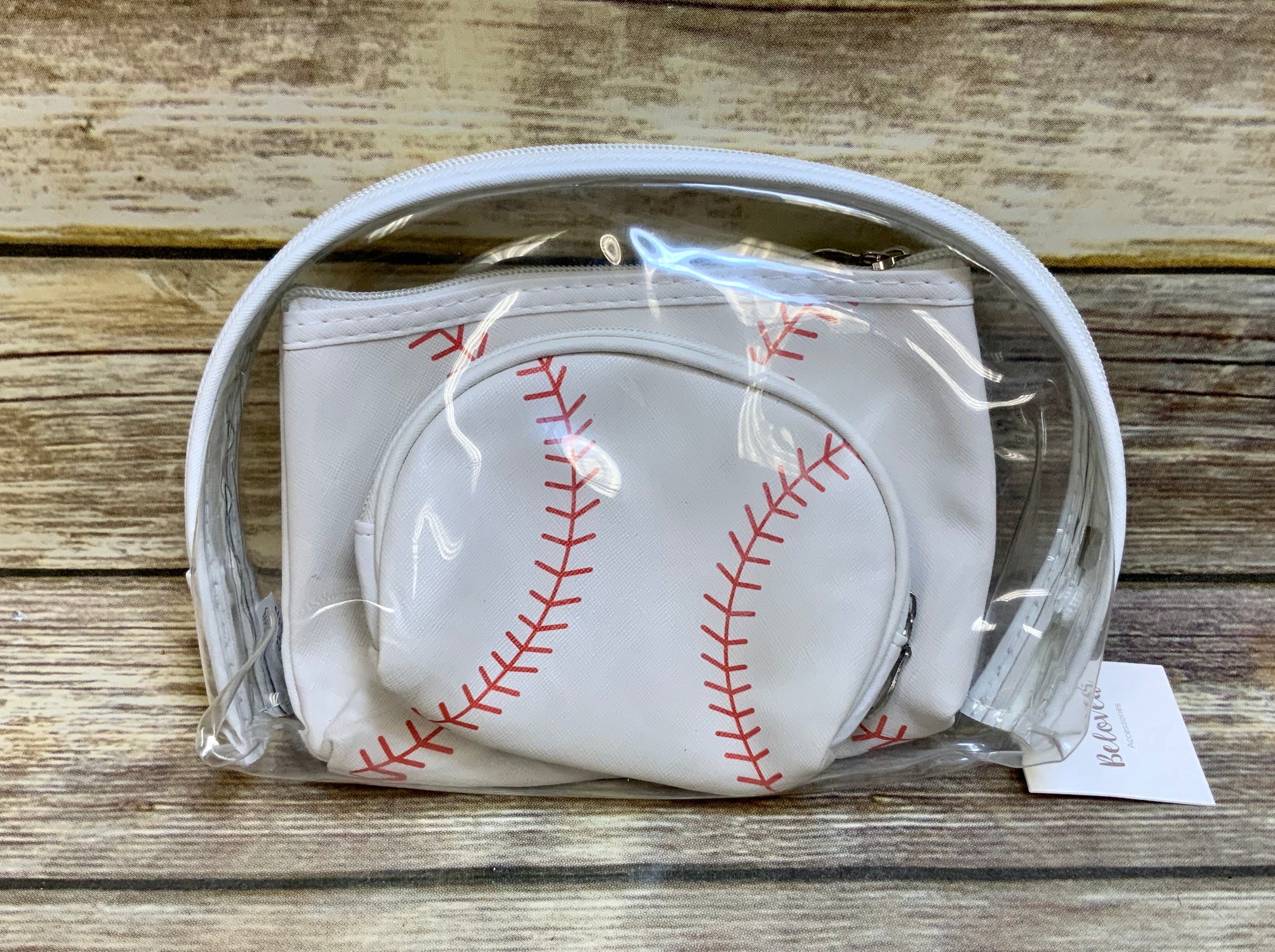 Sports (Baseball, Softball and Soccer) 3 pc Accessory/Travel Pouch set with a 6 in detachable wrist strap.