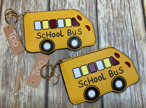 School Bus ID Holder Keychain/ Coin or Card Holder