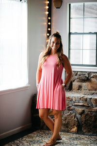 Tank Style Short Dress with Pockets