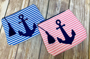 Nautical Travel Pouch with Tassel Accent  8x6