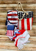 Patriotic/ American Flag Tote Bag with Rope Handles