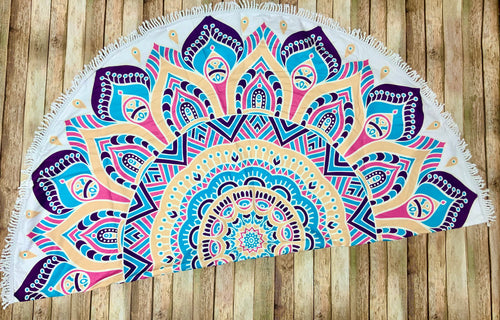 Mandala Print Circle Beach Towel