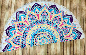 Mandala Print Circle Beach Towel