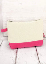 Canvas Cosmetic Bag with Colored Trim (Blank)