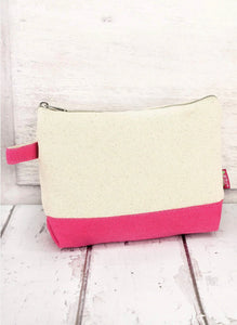 Canvas Cosmetic Bag with Colored Trim (Blank)