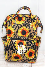 Sunflower and Leopard Print Diaper Bag Back Pack  (NGIL Brand)