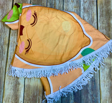 Lemon and Lime Emoji Beach Towel with Fringe
