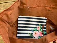 Black and White Stripe Floral High Quality Collection (tote and wristlet) sold separately