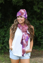 Tie Dye Beanie, Scarf and Head Wrap with Rubber Patch Collection (all pcs sold separately)