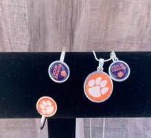 Officially Licensed Silver Tone with Double Pendant Clemson  Collection