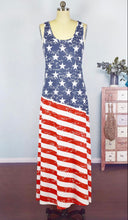 Red white and blue Long tank dress