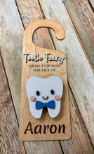 Tooth Fairy Please Stop Here Door Hanger with Tooth Pocket for Gift or Money