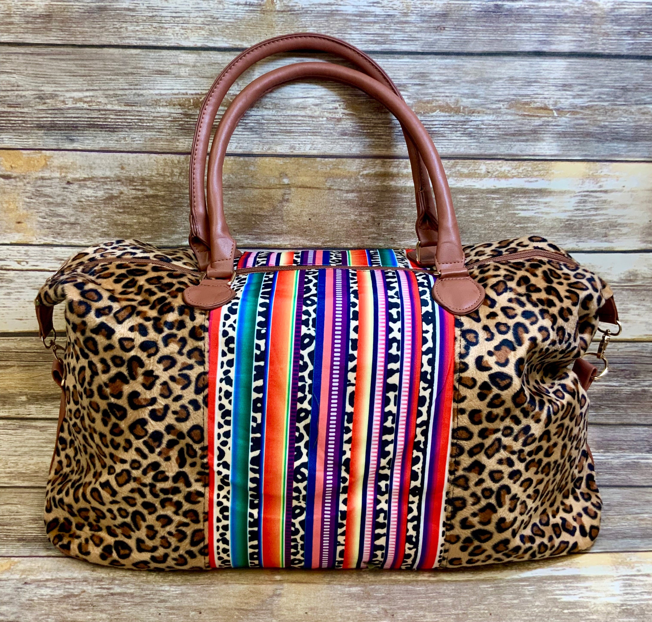 Wild Serape with Faux Fur Leopard Weekender Collection