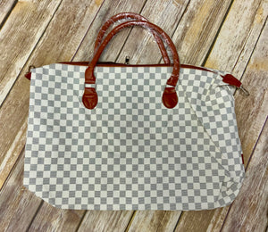 Faux Leather Check Overnight/Weekender Bags