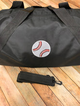 Black Baseball Duffle Bag with Removable Shoulder Strap