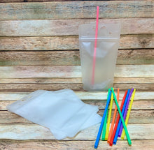 Drink Pouches with Straws (resealable) (Clear and Blank)set of 10 pcs