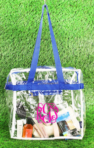 Clearance OUT NGIL Clear Stadium Tote Bags with Colored Trim FINAL SALE